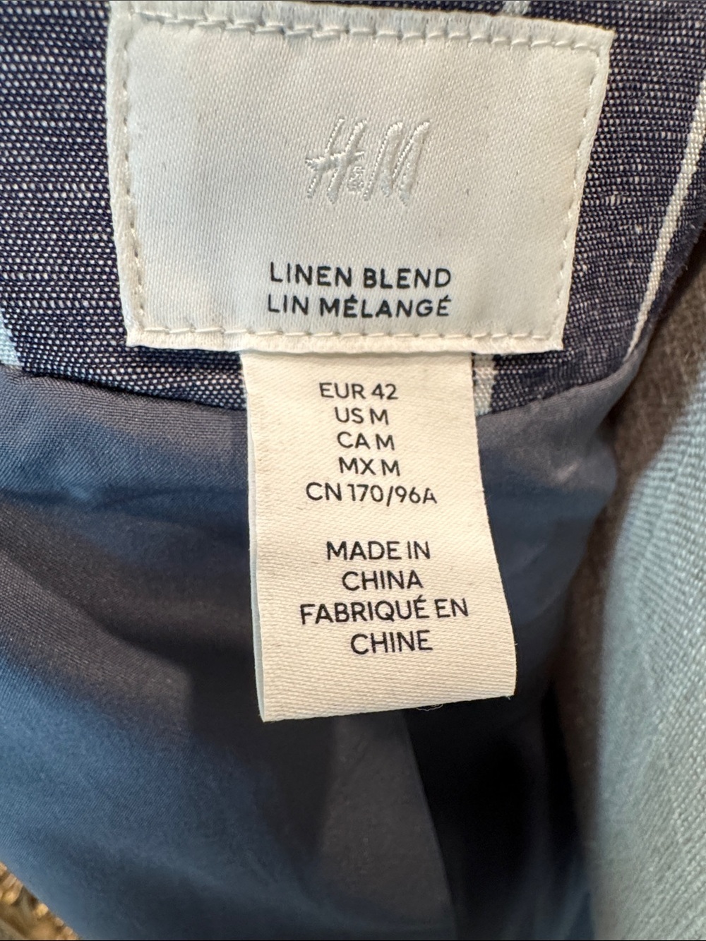 H&M Navy and White Striped Sleeveless Button Vest - Picture 4 of 4